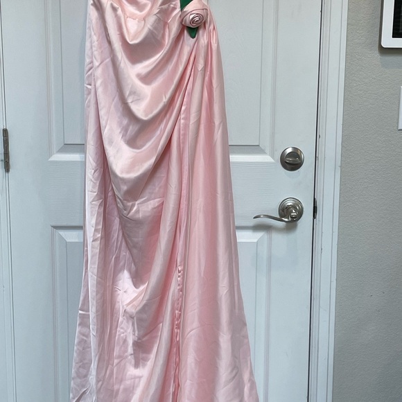 Unique Vintage 1950s Pink Satin Strapless Enchanted Evening Gown with Rosette # - Picture 5 of 9